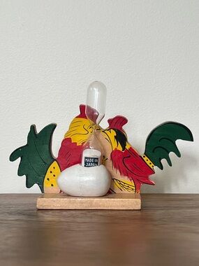 Vintage MCM Wooden Rooster Egg Timer